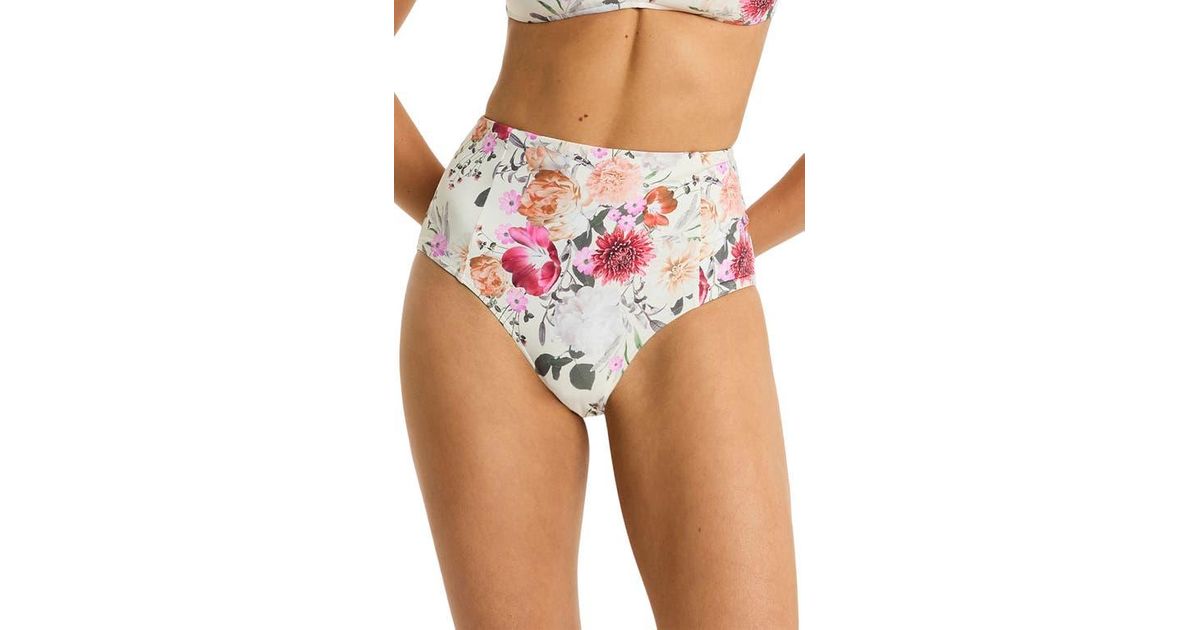 Sea Level Belle Paneled High Waist Bikini Bottoms in Red Lyst