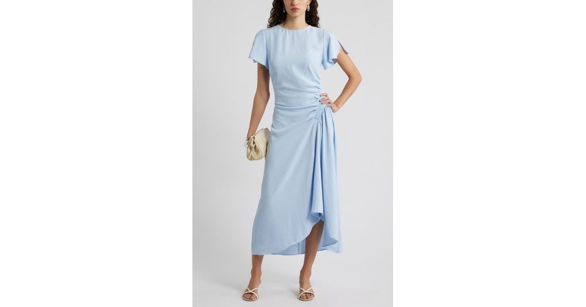 nordstrom blue dress Plus Size Dresses for Women Elasticized waist Nordstrom Split Sleeve Side Smocked