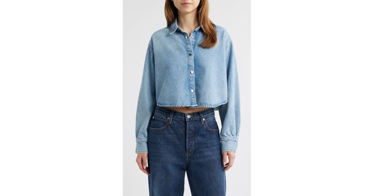 【2plan】Forev Overfit Crop Denim Shirt 2plan (ツープラン) - ポレブオーバーフィットクロップデニム