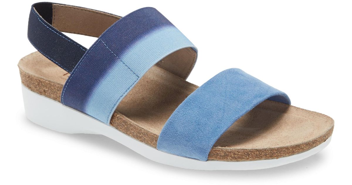 Munro 'pisces' Sandal in Blue Nubuck Leather (Blue) - Lyst