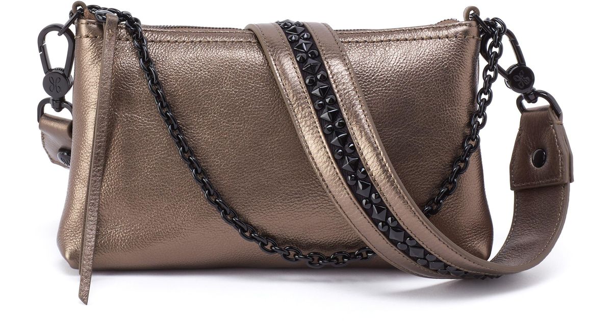 Hobo International Darcy Convertible Metallic Leather Crossbody Bag in
