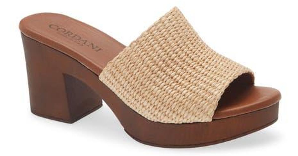 Cordani Waylin Platform Slide Sandal in Brown | Lyst