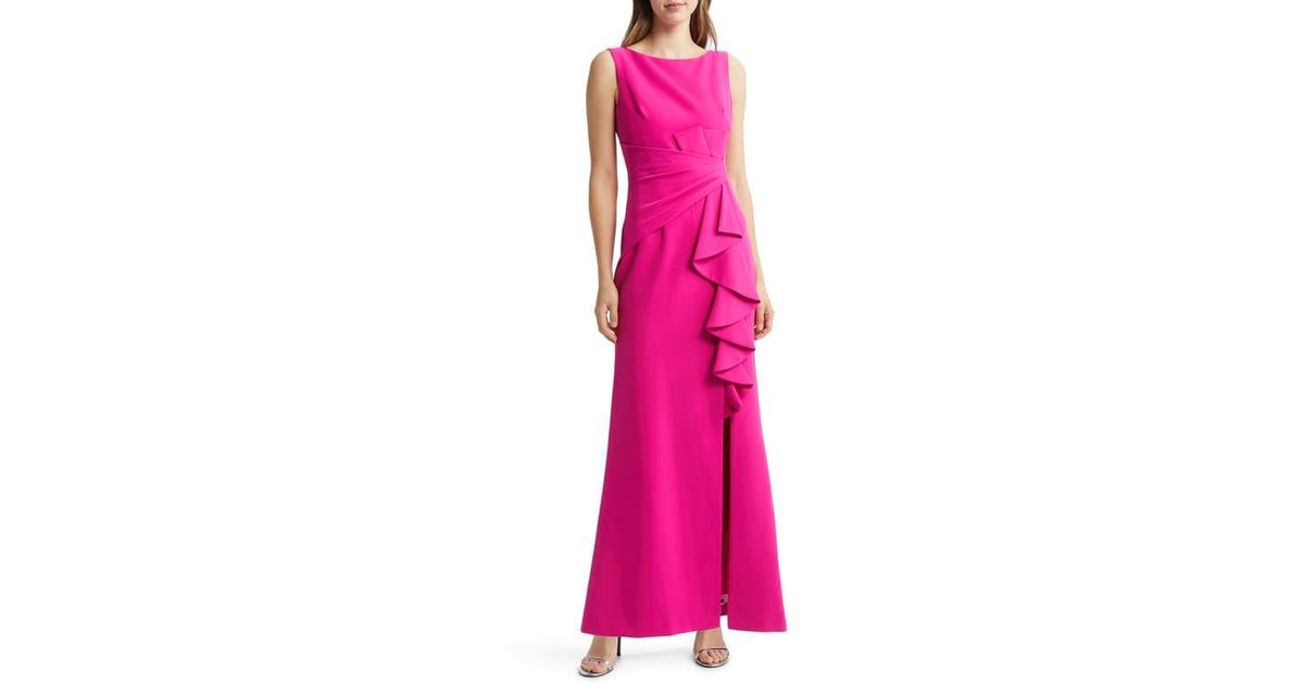 Eliza J Ruffle Front Gown in Pink Lyst