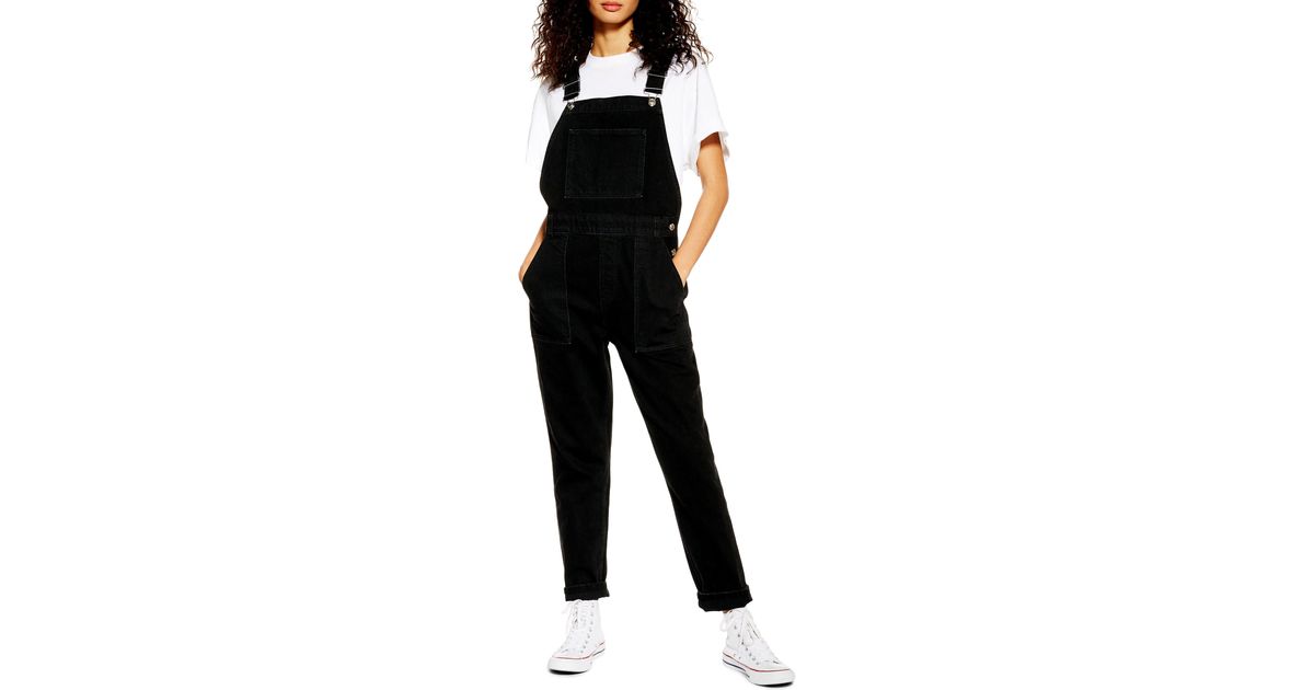 topshop black overalls