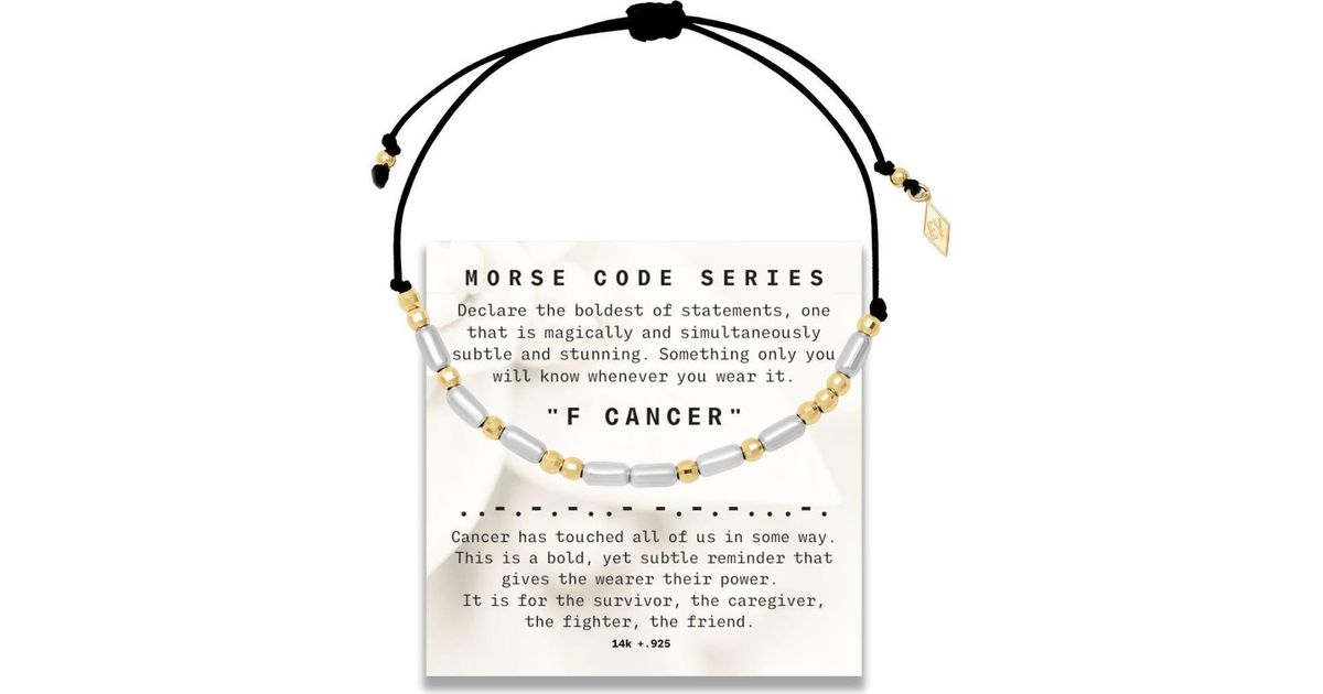 Elliot Young Morse Code Bracelet On Adjustable Cord in White | Lyst