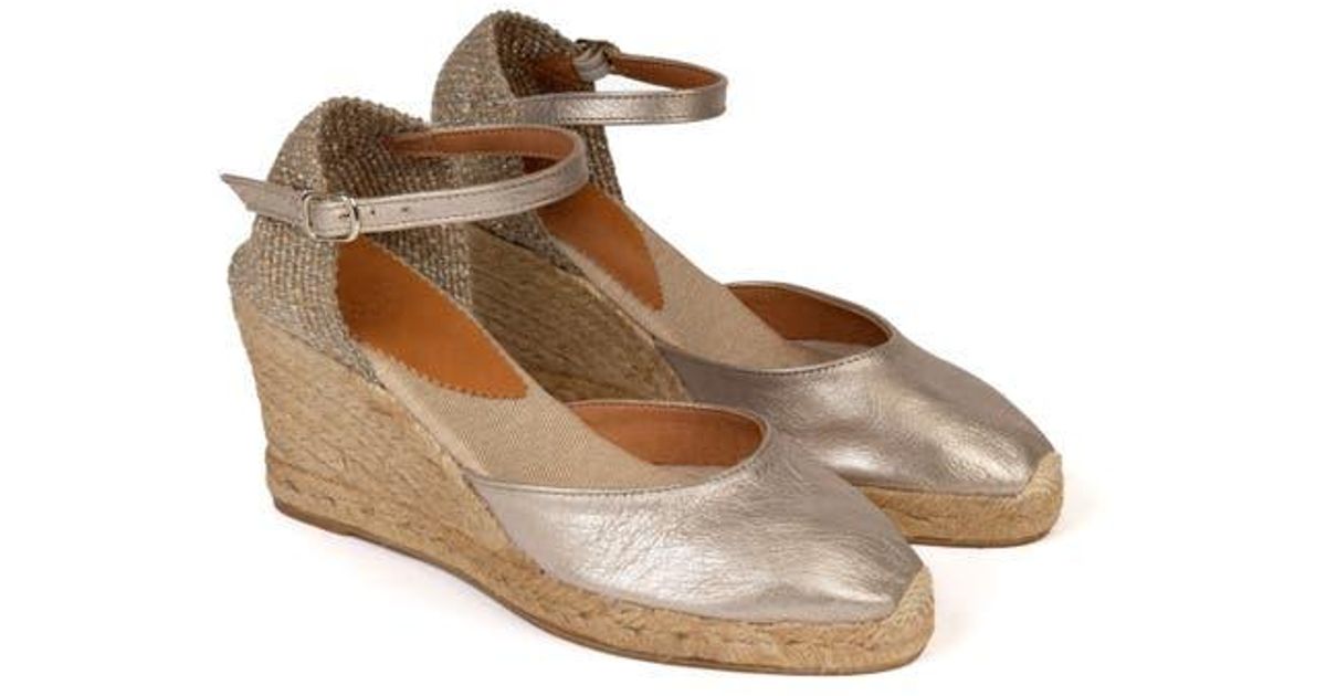 Penelope Chilvers Metallic Espadrille Wedge in Brown | Lyst