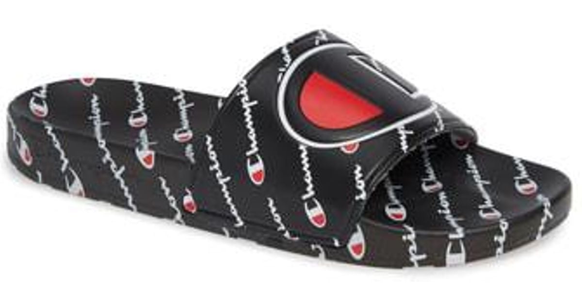 champion ipo repeat black slide sandals