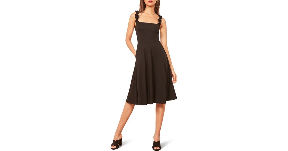 reformation eda ruffle strap dress