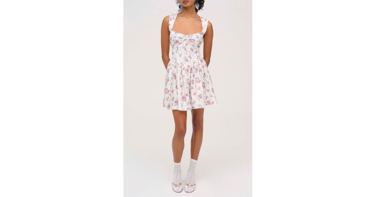 For Love Lemons August Floral Minidress in White Lyst