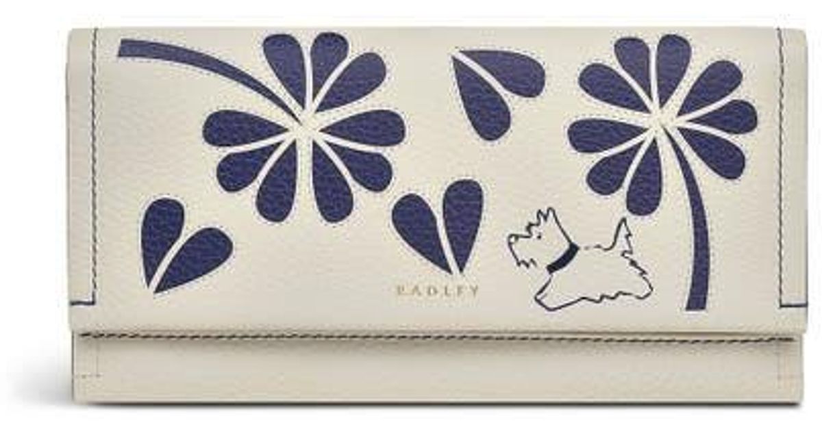 Radley Cut Out Floral Flapover Wallet in White | Lyst Radley Cut Out Floral Flapover Wallet in White | Lyst