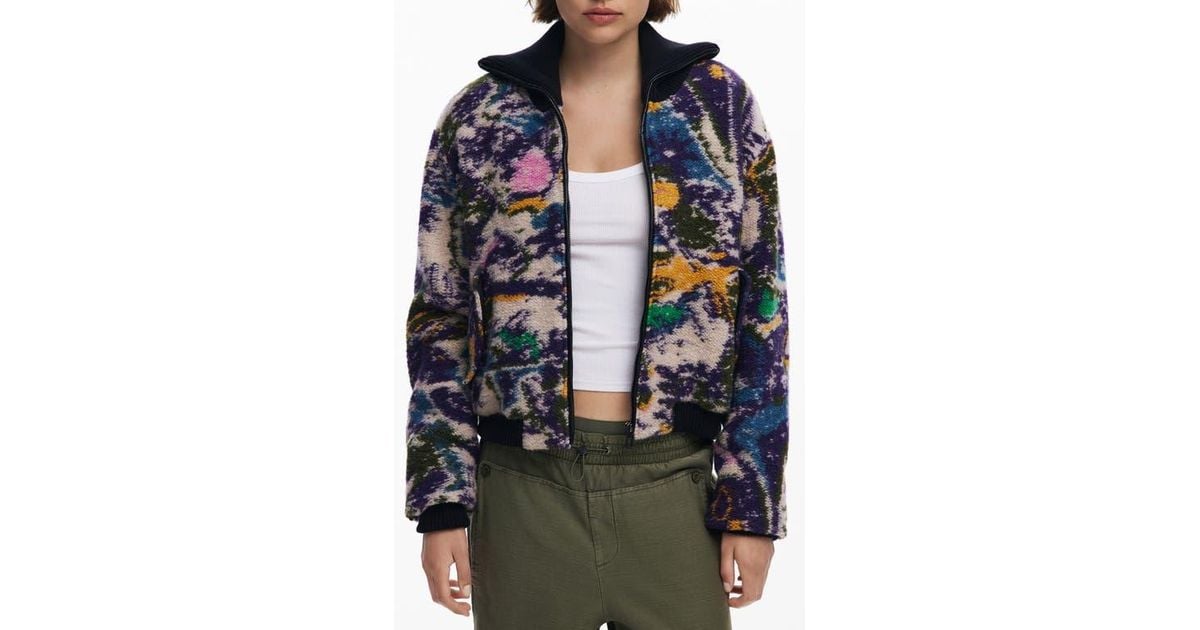 Desigual Wool Blend Woven Jacket in Black