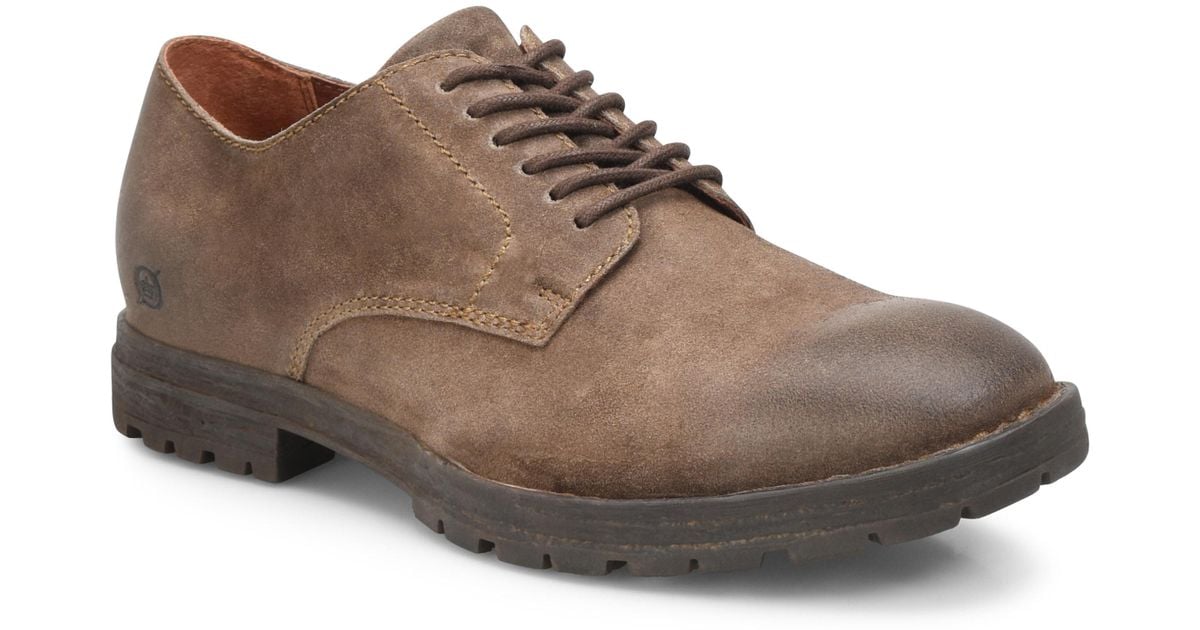Born B?rn Leeds Plain Toe Derby in Taupe Suede (Brown) for