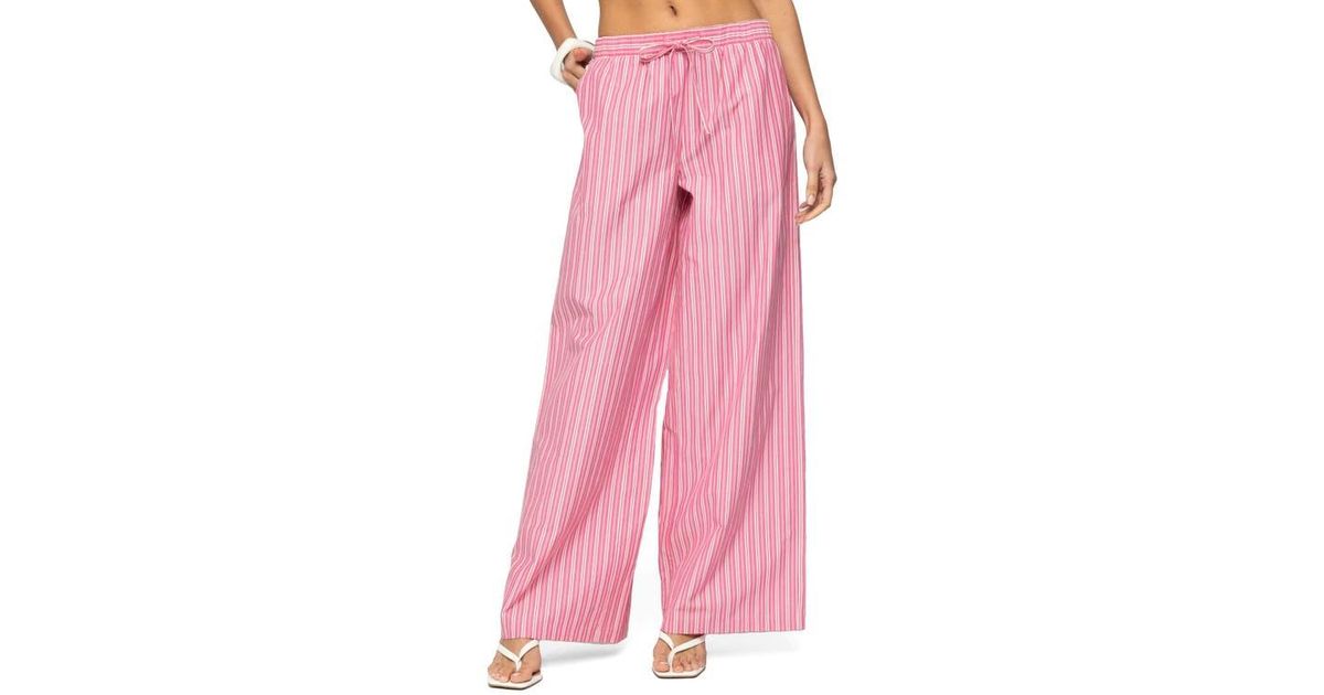 Edikted Maggy Stripe PullOn Wide Leg Pants in Pink Lyst — free download