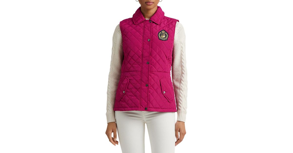 Polo Ralph Lauren - crest-patch diamond-quilted jacket - women - dstore  online