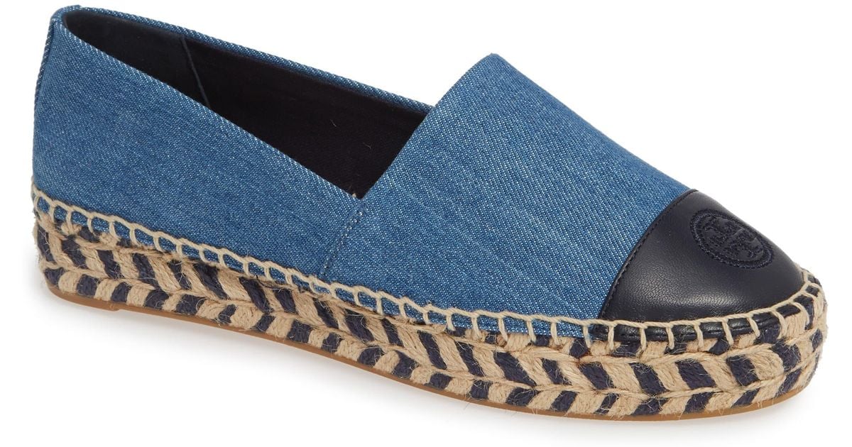 tory burch espadrille denim
