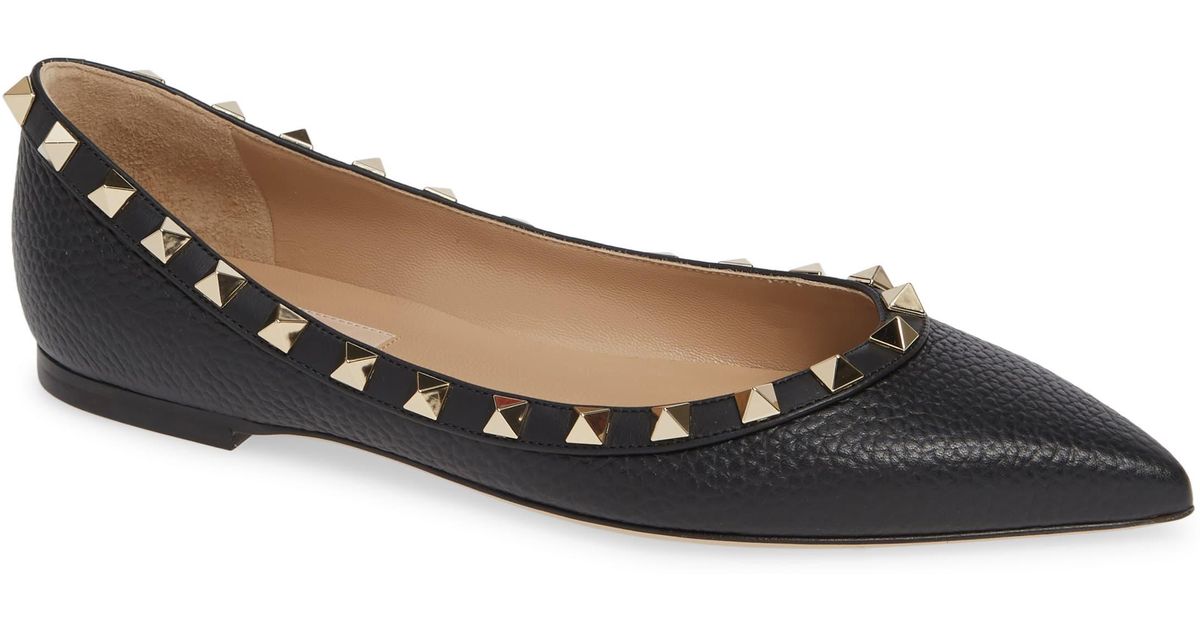 valentino rockstud pointy toe flat
