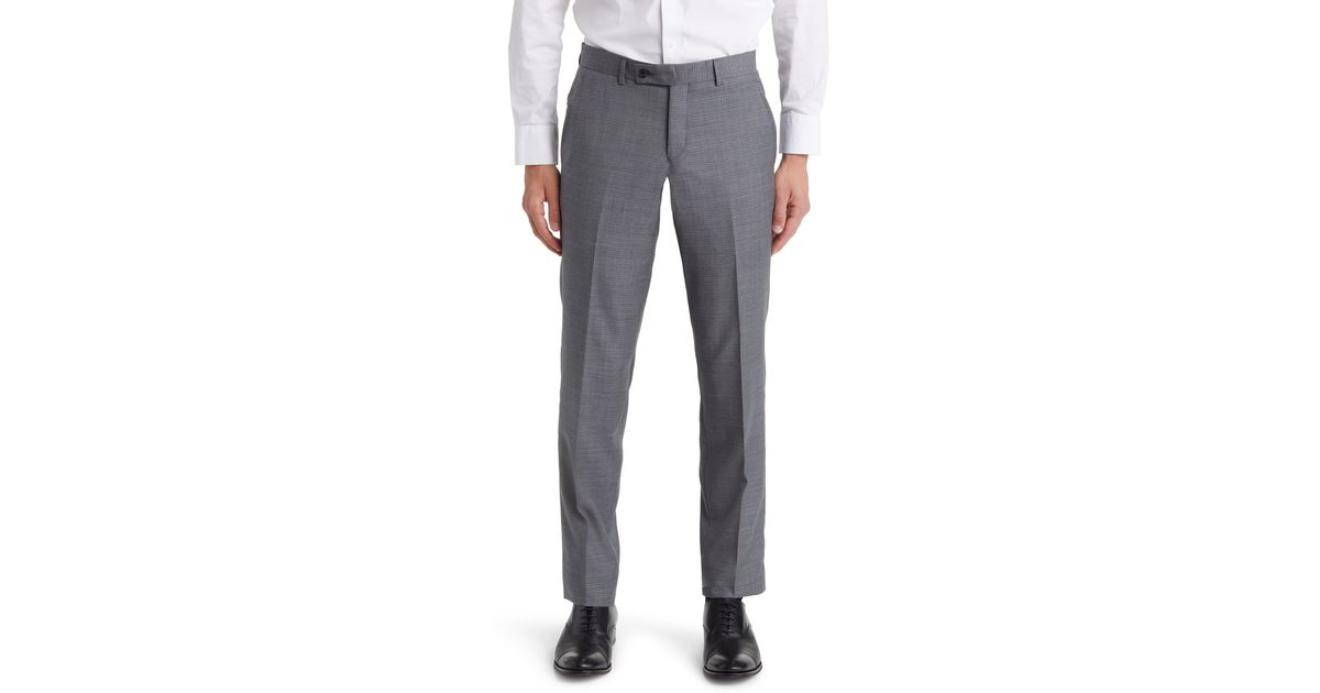 Ted Baker Jerome Soft Constructed Wool Tapered Dress Pants in Gray for