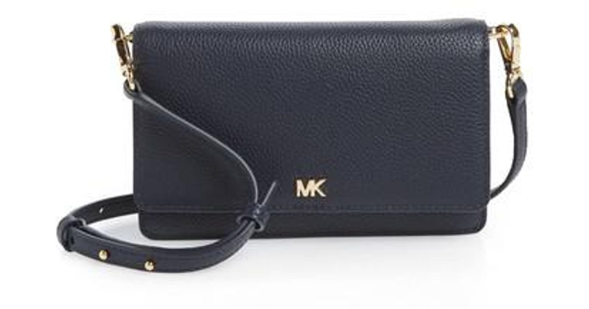 MICHAEL Michael Kors Leather Crossbody Phone Wallet in Blue Lyst