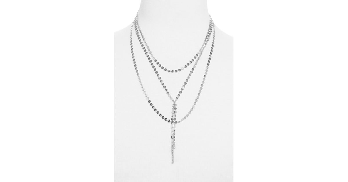 BaubleBar Amber Layered Chain Y-necklace in Silver ...