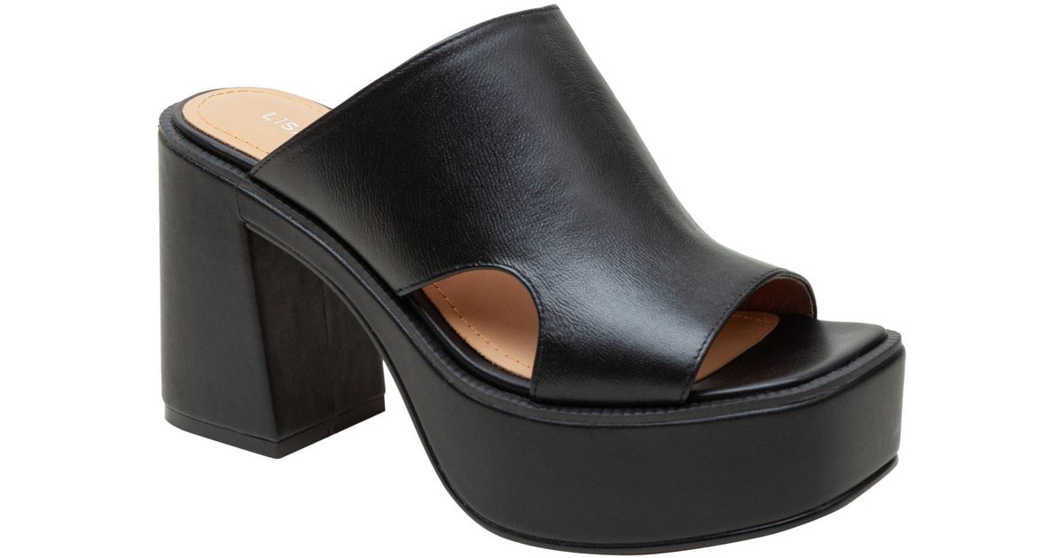 Lisa Vicky Jetset Platform Slide Sandal in Black | Lyst