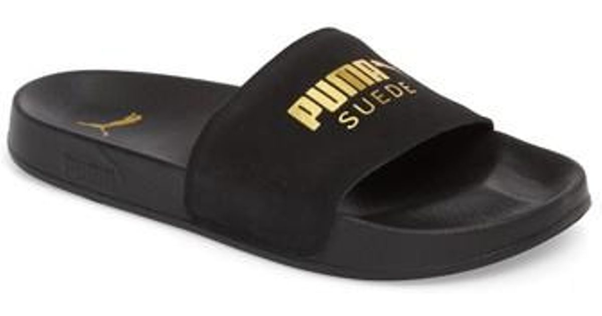 puma men's leadcat suede slide sandal