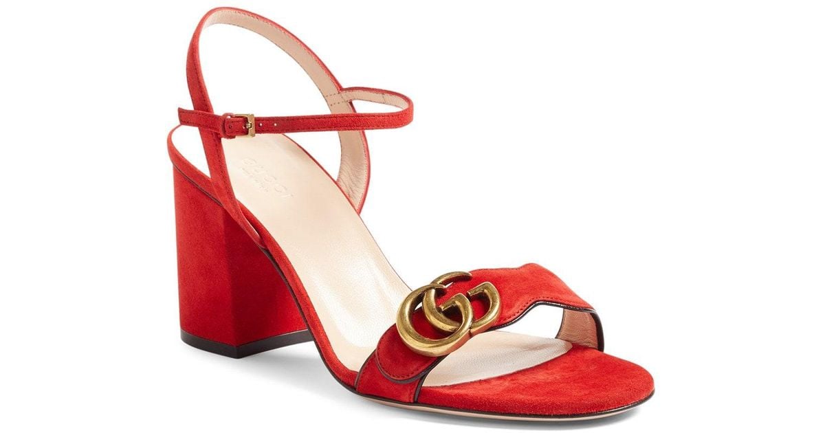 gucci red sandal heels