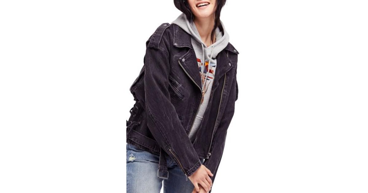 black jean moto jacket