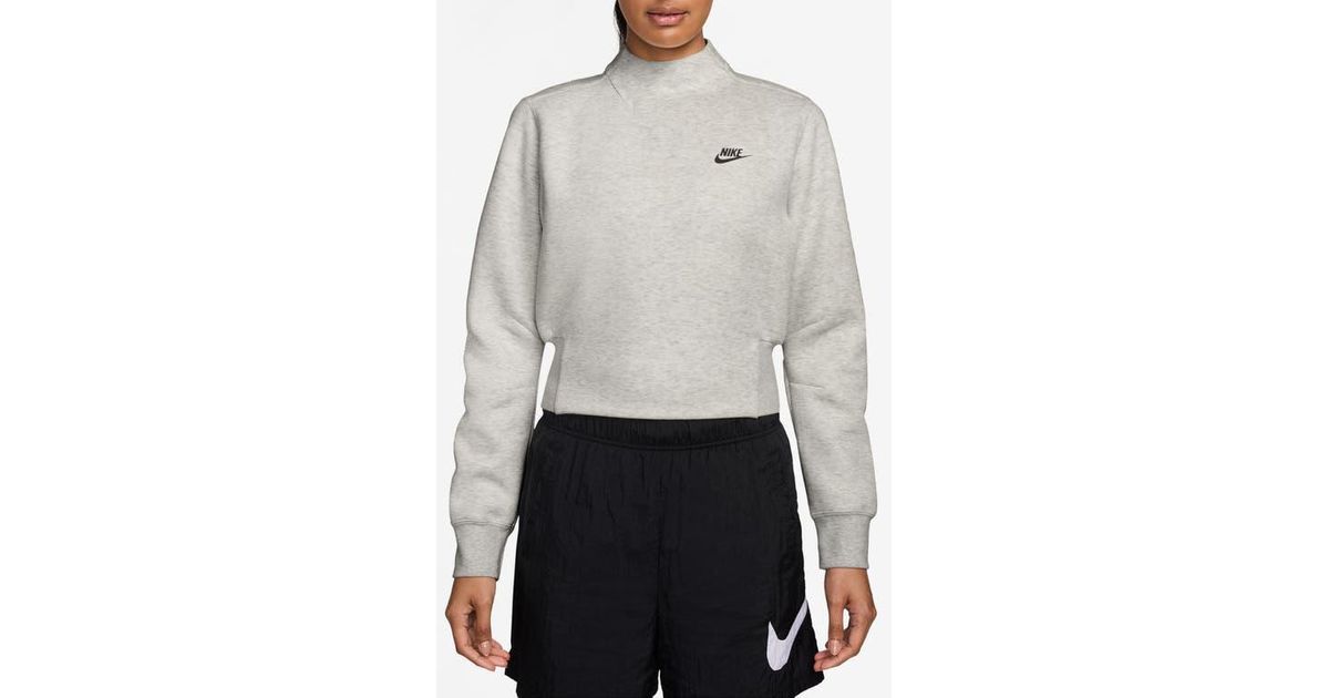 nike fleece mock neck sweatshirt
