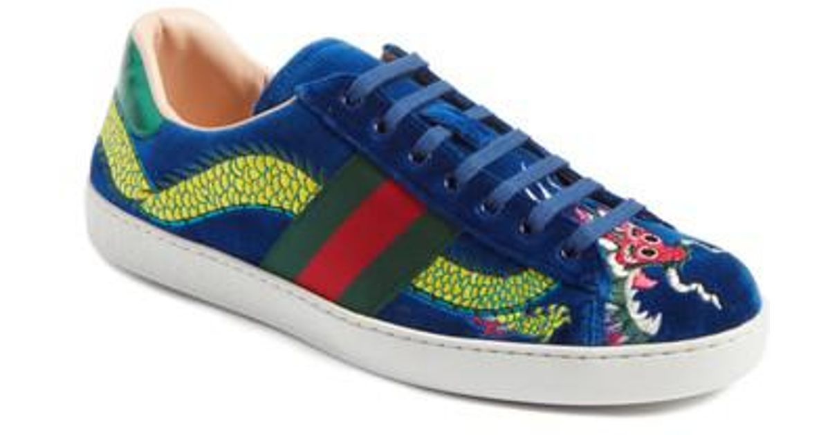 Gucci Velvet New Ace Dragon Sneaker in 