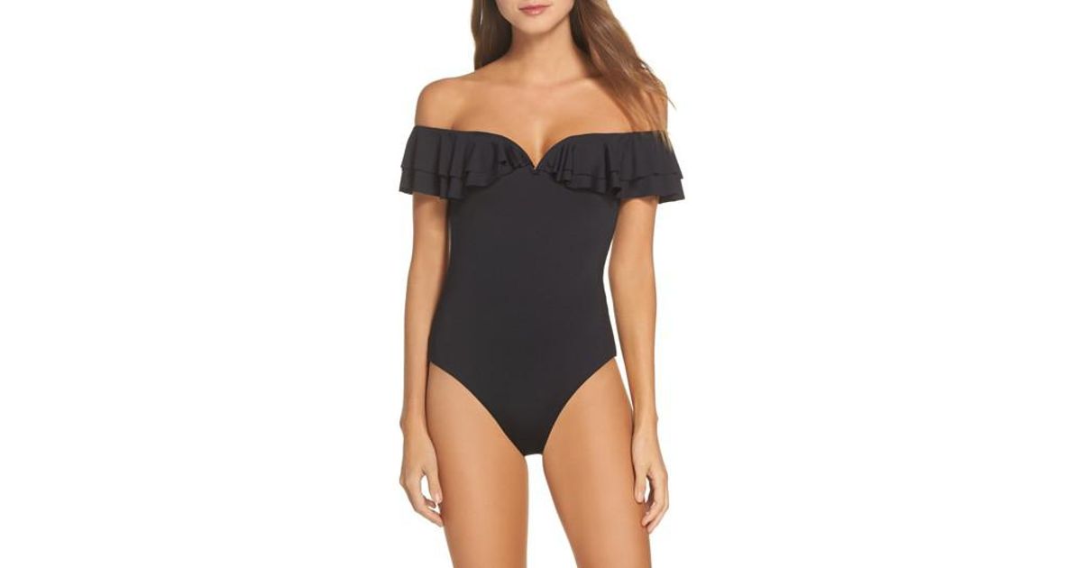 becca ruffle one piece