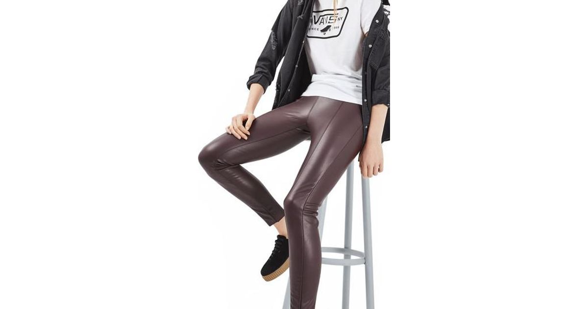 topshop percy faux leather skinny pants