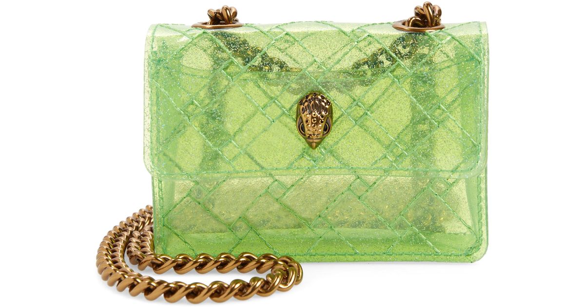 Kurt Geiger Micro Kensington Vinyl Convertible Crossbody Bag in Green