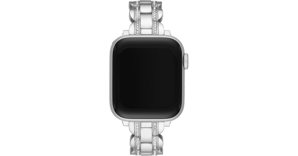 Kate Spade Silver PavÃ© Scallop Link Band For Apple WatchÂ® in Black - Lyst