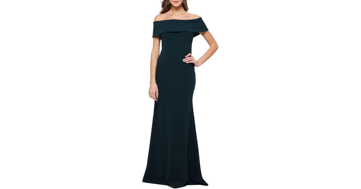 betsy and adam ruffle back gown