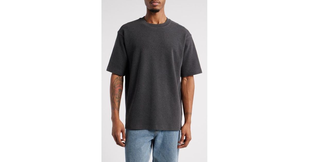 Men Brown Waffle Oversize T-Shirt With Shorts