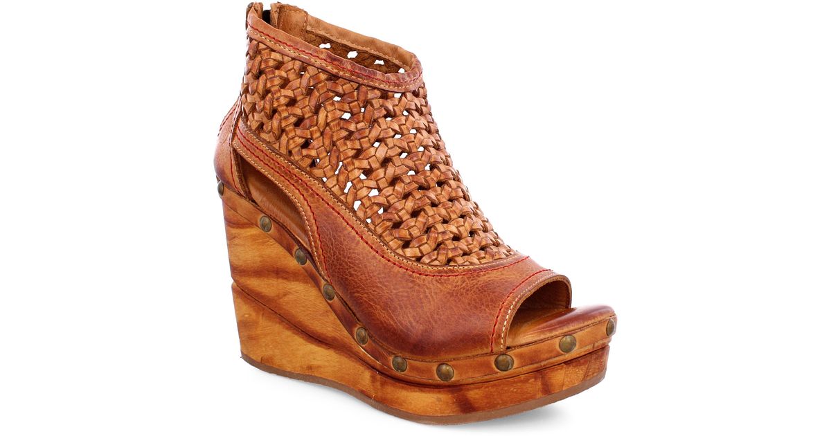Bed Stu Odette Platform Wedge Sandal in Brown Lyst