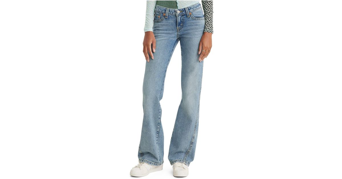 Levi's low pitch bootcut jeans in mid wash blue