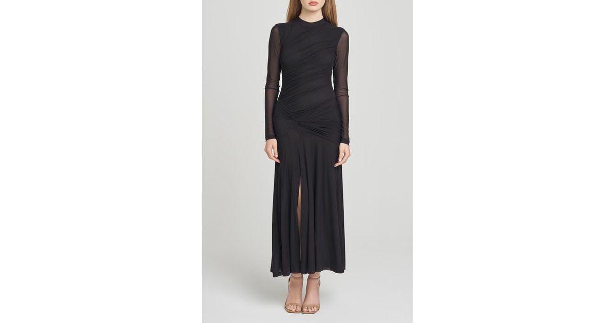 long-sleeve wrap dress The Solenne Linen Wrap Maxi Dress