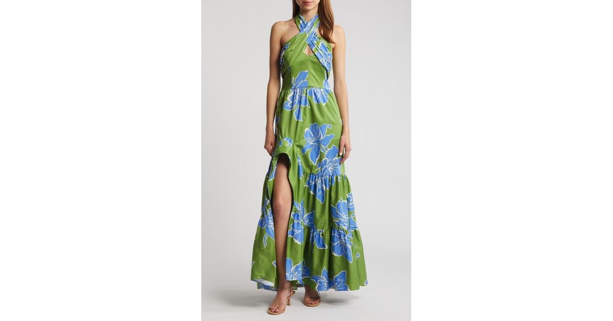 Botanical Maxi Halter Dress main image 1