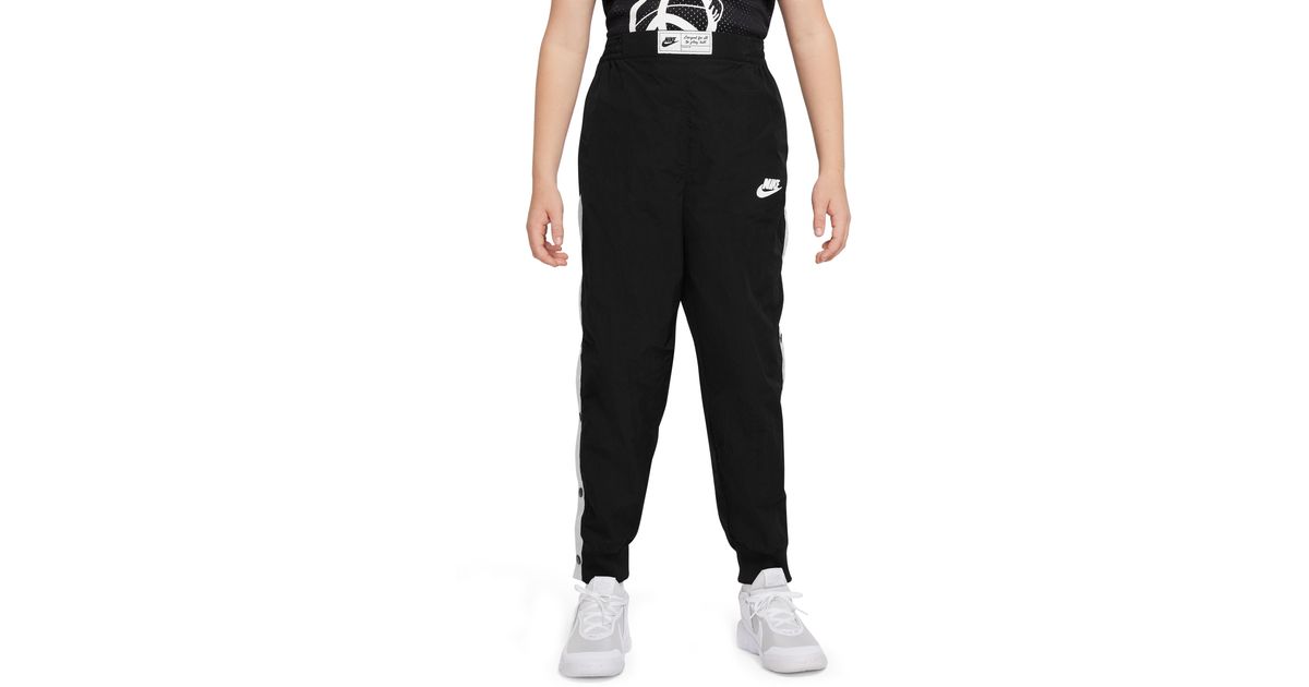 Nike Kids' Culture Of Basketball Tearaway Warmup Pants in Black/ White