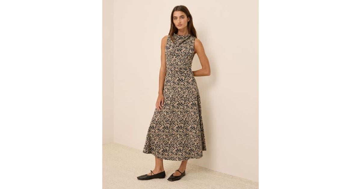 Pact Organic Cotton Fit & Flare Cowl Neck Dress in Natural | Lyst Pact Organic Cotton Fit & Flare Cowl Neck Dress in Natural | Lyst