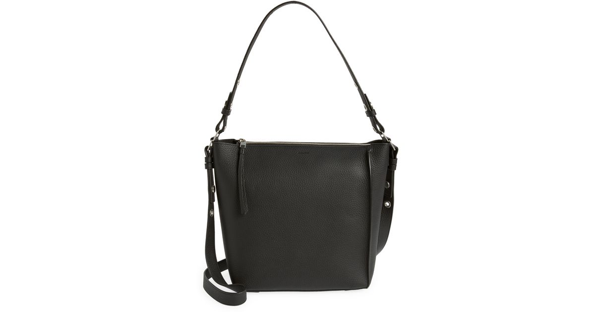 AllSaints Kita Leather Shoulder/crossbody Bag in Black Lyst