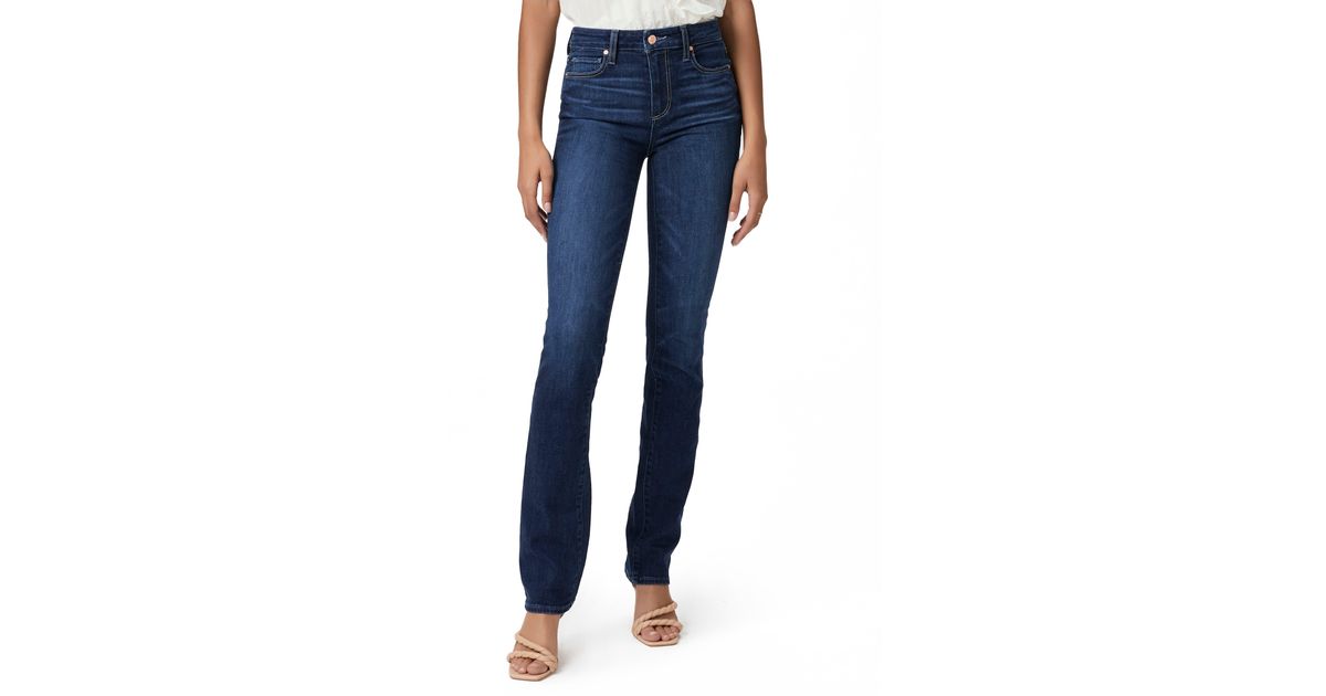 PAIGE Hoxton Straight Leg Jeans in Blue | Lyst
