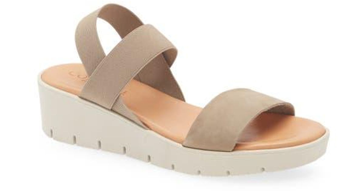 Cordani Morgan Slingback Platform Wedge Sandal in Natural | Lyst