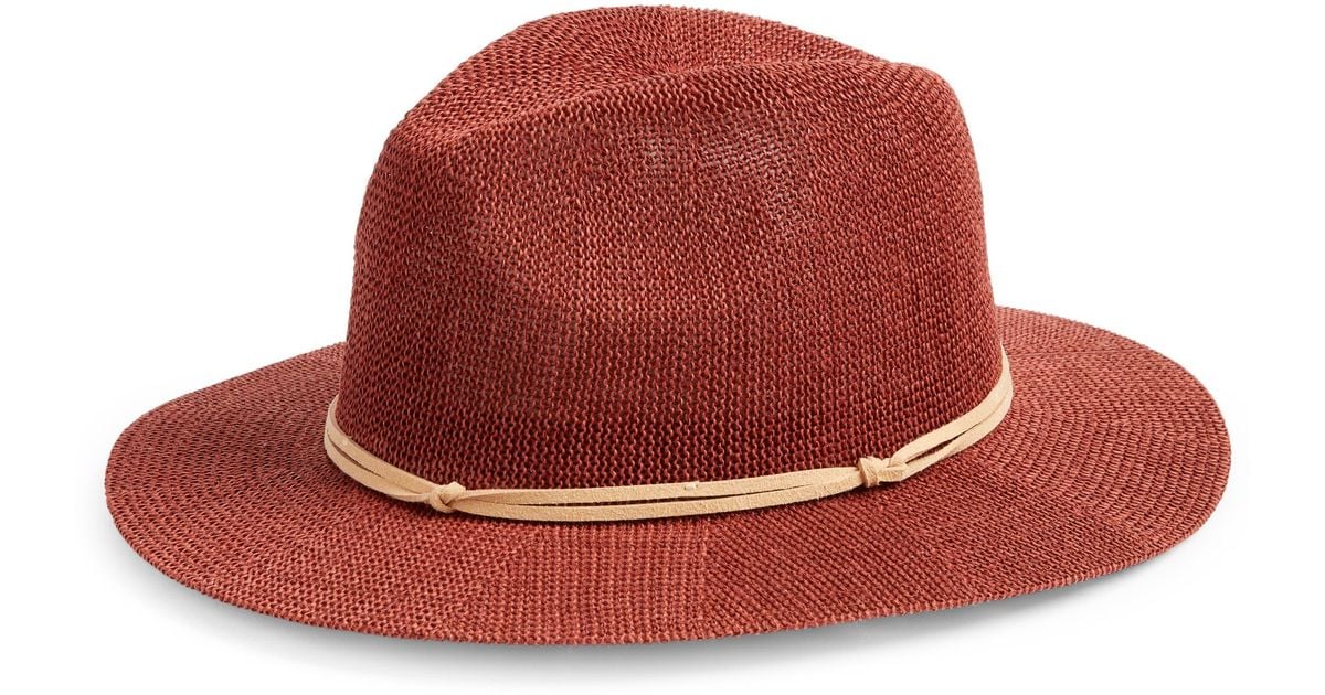 Treasure & Bond Packable Straw Panama Hat in Red | Lyst