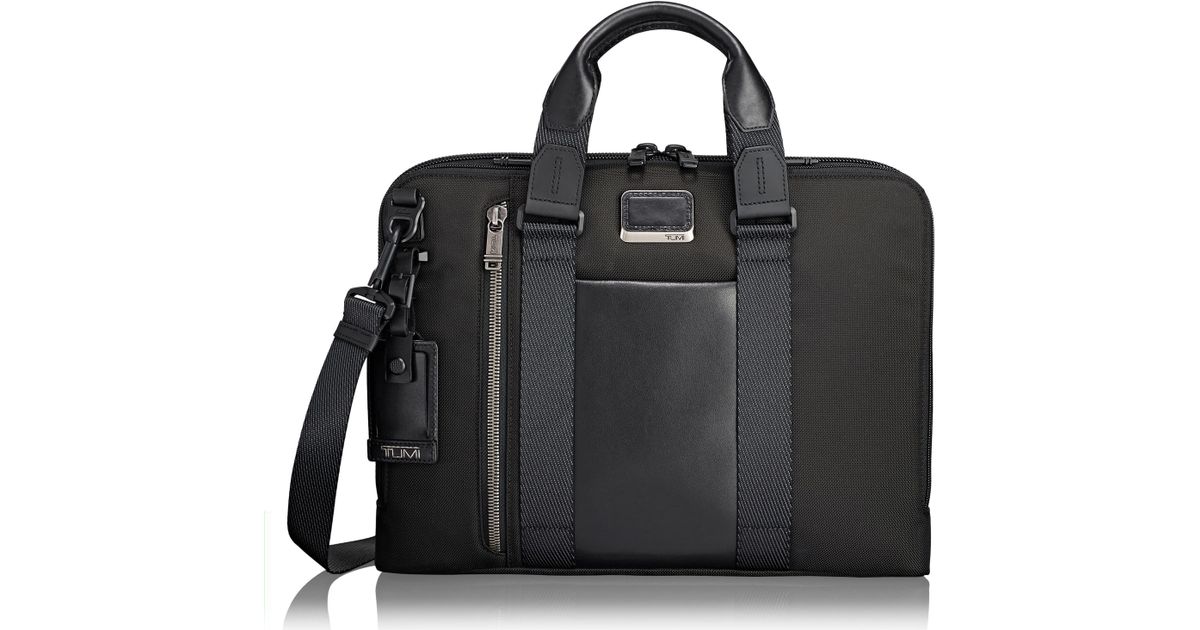Tumi Alpha Bravo Aviano Slim Briefcase in Black for Men Lyst