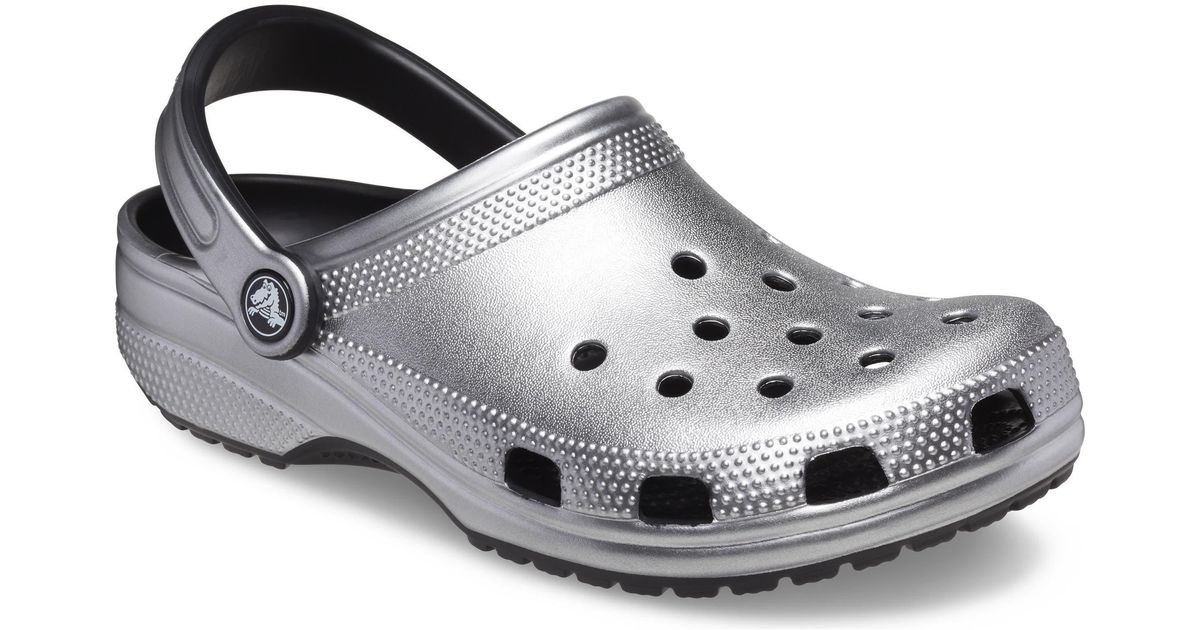 metallic blossom crocs