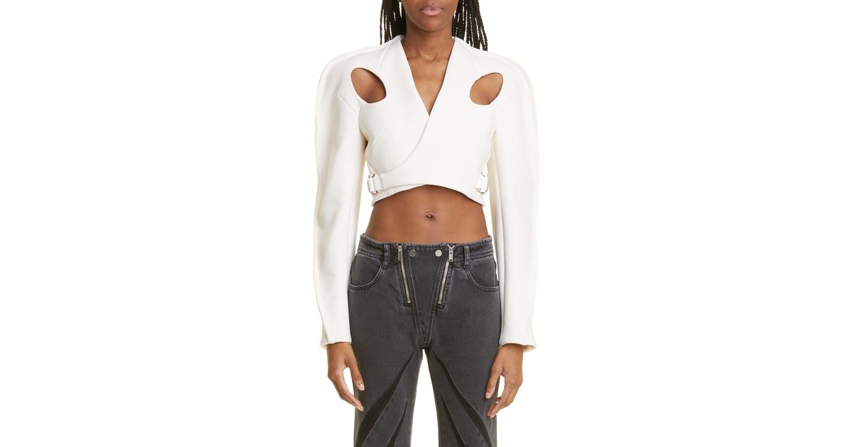 Dion Lee Armour Crop Jacket in White | Lyst