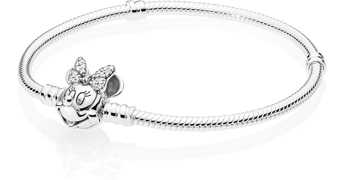 PANDORA Disney Shimmering Minnie Bracelet in Metallic Lyst