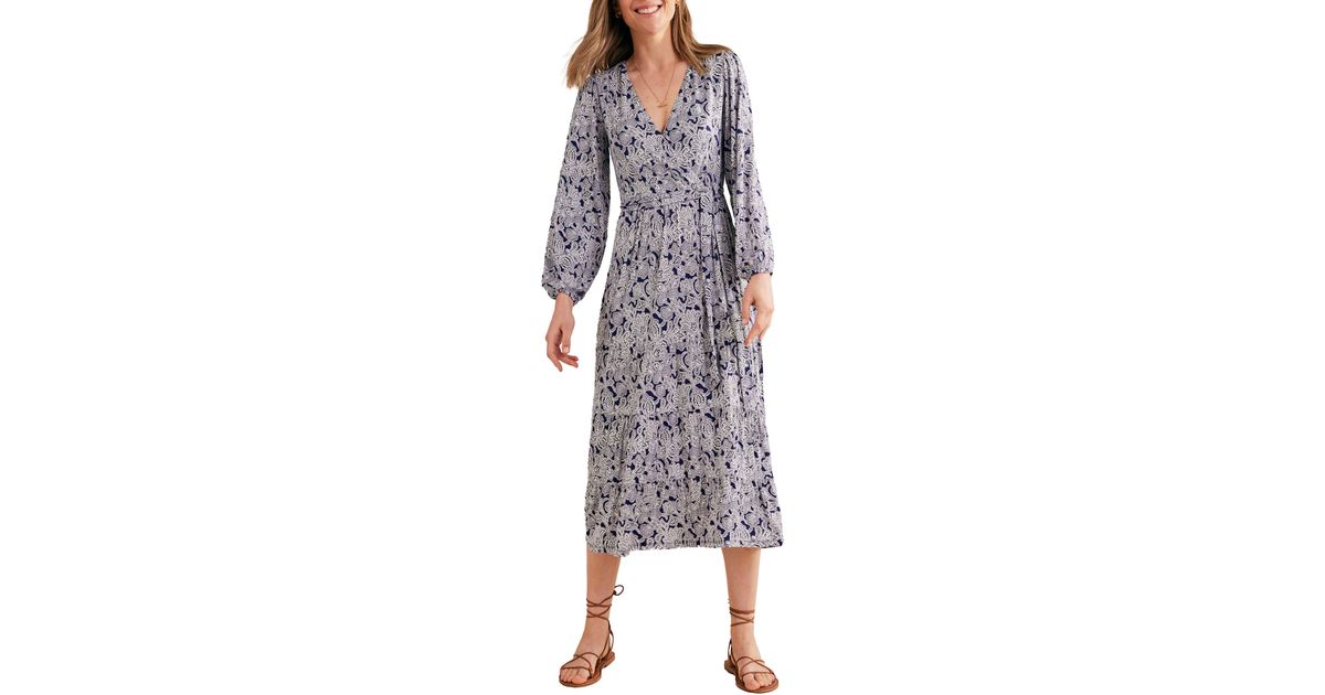 Boden Paisley Print Tiered Long Sleeve Wrap Dress | Lyst
